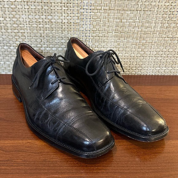 🌟HP🌟Johnston & Murphy Black Leather Bike Toe Tabor Runoff Lace-Up Oxfords 10 - Picture 6 of 10